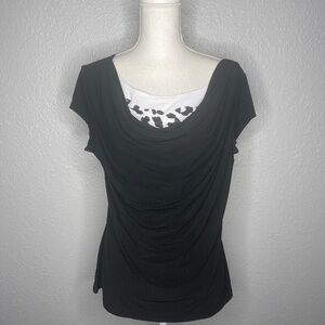 Bleeker & Mcdougal‎ black & white blouse